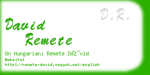 david remete business card